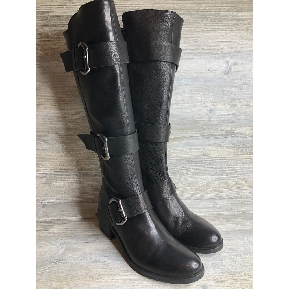 Emanuele Crasto Black Italian Leather Moto Riding Boots 40/9 NWT 3105